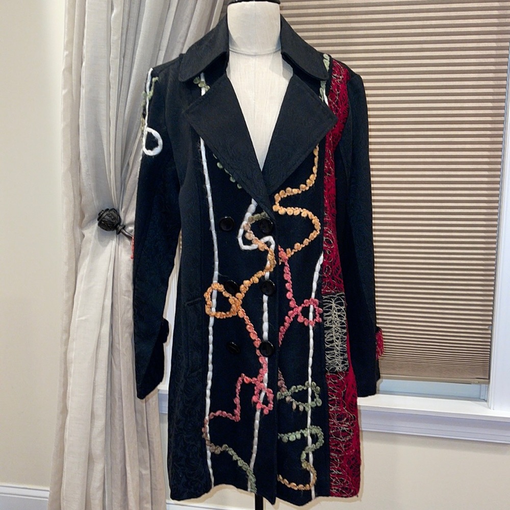 NWT Moka Novelty Mixed Media Three Quarter Length Jacket